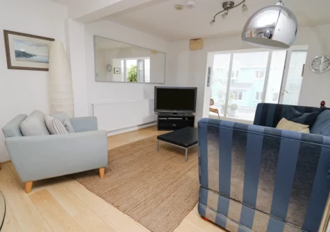 The living area at The Mushroom House, Tenby