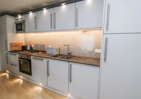 The kitchen at The Mushroom House, Tenby