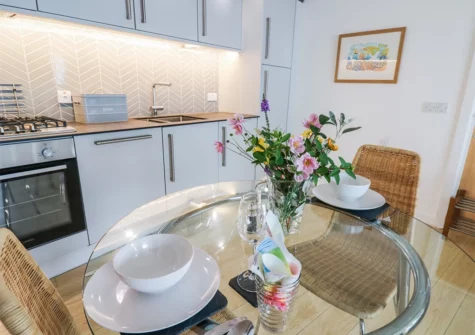 The dining area at The Mushroom House, Tenby