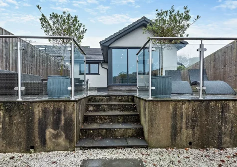 The patio, alfresco dining & outdoor sitting area at The Nook, Saundersfoot
