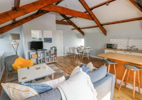 The living area & kitchen at The Old Brewery, Saundersfoot