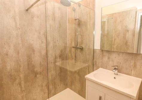 The shower room at The Old Farm Shop, Bethesda