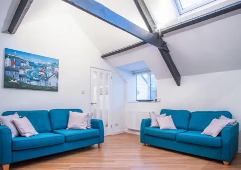 The living area at The Penthouse At The Mews, Tenby