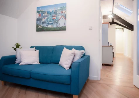 The living area at The Penthouse At The Mews, Tenby