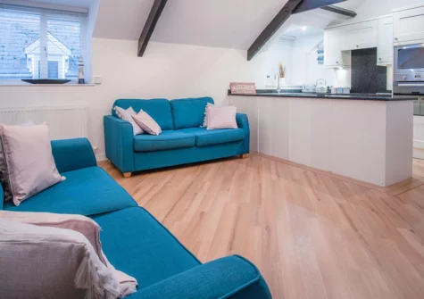 The living area at The Penthouse At The Mews, Tenby