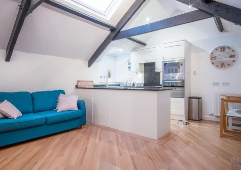 The living area at The Penthouse At The Mews, Tenby