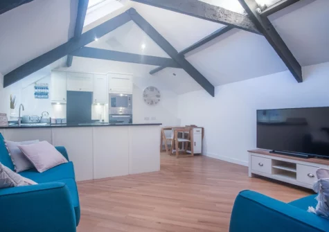 The living area at The Penthouse At The Mews, Tenby