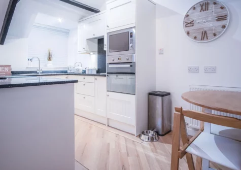 The kitchen & dining area at The Penthouse At The Mews, Tenby
