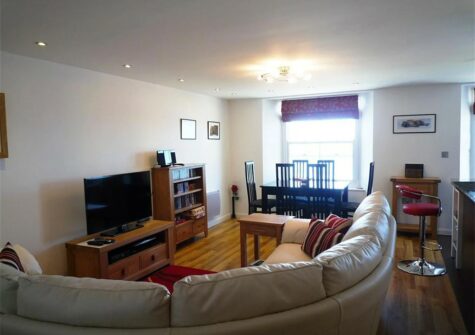 The living area at The Penthouse, Tenby