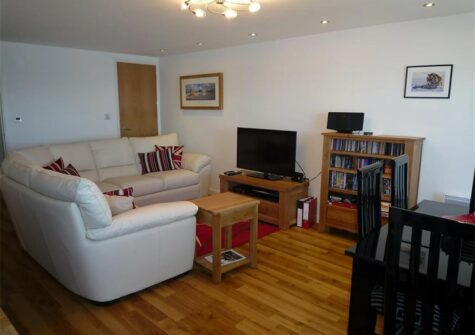 The living area at The Penthouse, Tenby