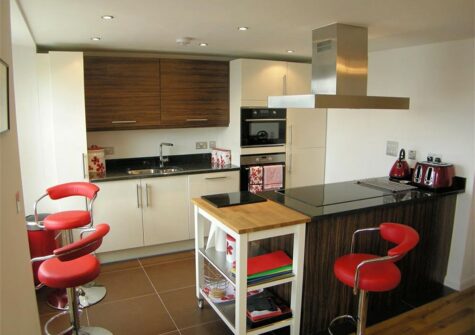 The kitchen at The Penthouse, Tenby