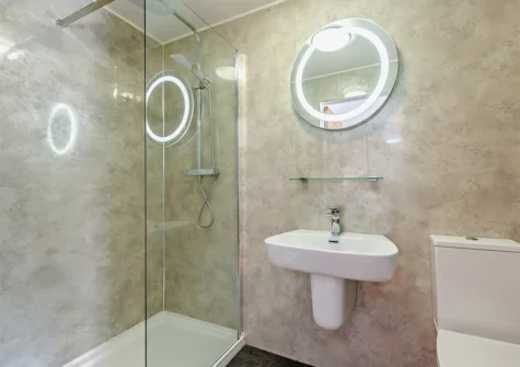 Bedroom #1 en-suite shower room at The Shippon At Brynbanc, Lampeter Velfrey