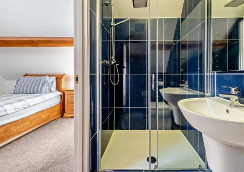 Bedroom #2 en-suite shower room at The Shippon At Brynbanc, Lampeter Velfrey