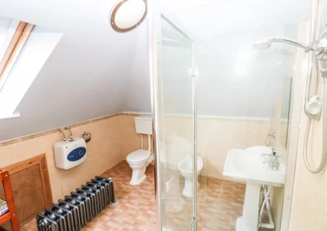 The second-floor shower room at The Woodlands Lower Level, Kilgetty