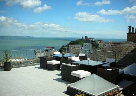 The huge furnished roof terrace at Tiffany House, Tenby