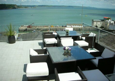 The huge furnished roof terrace at Tiffany House, Tenby