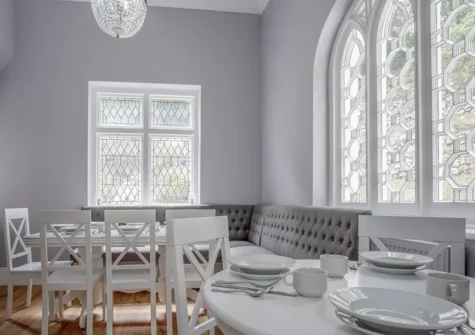 Enjoy relaxed meals in the sunny cubby hole in the kitchen at To The Manor Born, Penally