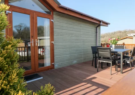 The decked patio at Tranquillity, Heritage Park, Stepaside