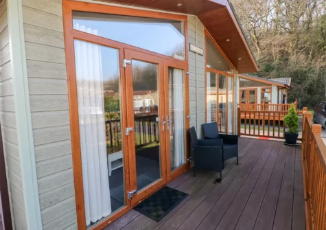 The decked patio at Tranquillity, Heritage Park, Stepaside