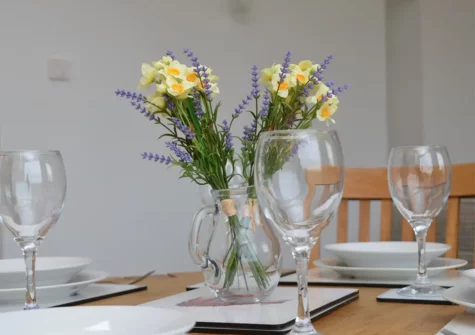 The dining area at Tresare Barn, Square and Compass