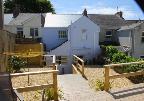 The terraced garden at Ty Carreg, Tenby