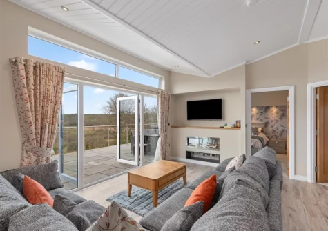 The living area at Valley View Lodge, Penally Grange, Tenby