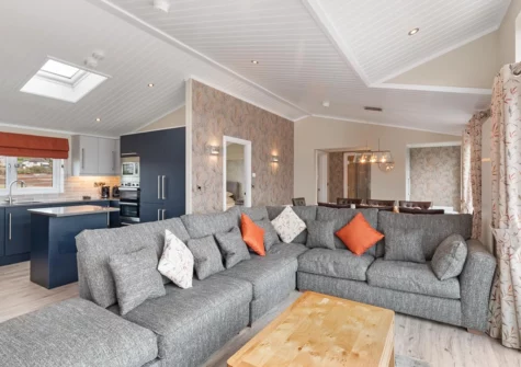 The living area at Valley View Lodge, Penally Grange, Tenby