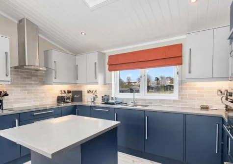 The kitchen at Valley View Lodge, Penally Grange, Tenby