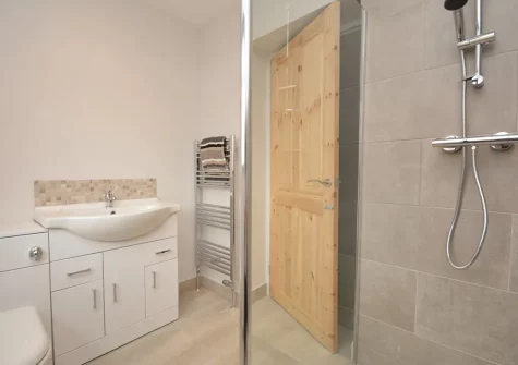The shower room at Victory Cottage, Tenby