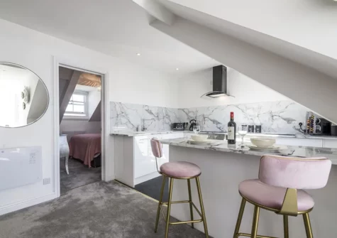 The kitchen at Watching The Waves, Tenby