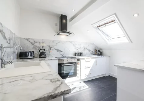 The kitchen at Watching The Waves, Tenby