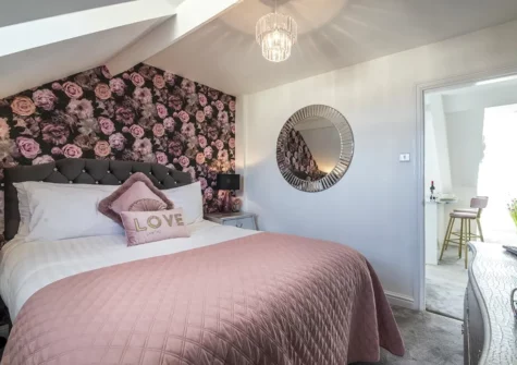 The bedroom at Watching The Waves, Tenby