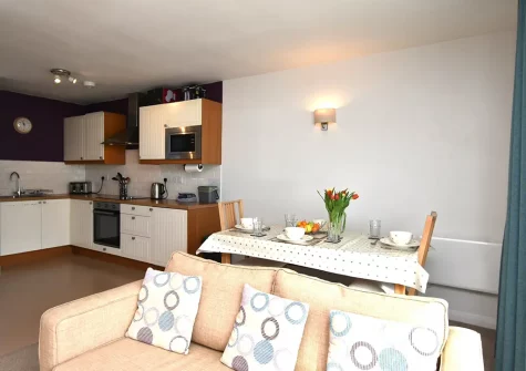 The living area & kitchen at Waters Edge 14, Saundersfoot