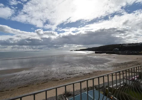 Enjoy far reaching sea views from the balcony at Waters Edge 14, Saundersfoot