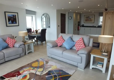 The living area at Waters Edge 15, Tenby