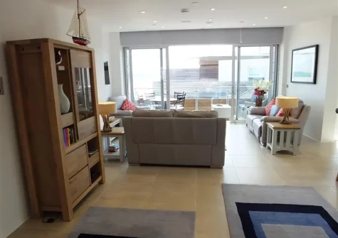 The living area at Waters Edge 15, Tenby