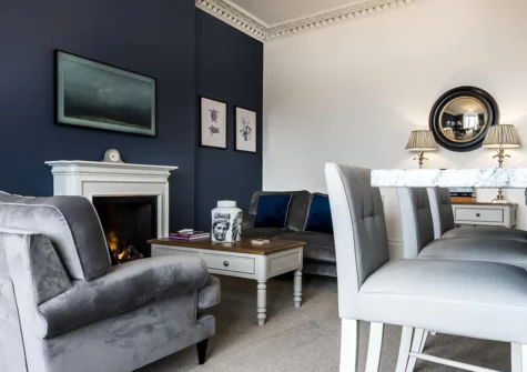 The living area at What A Catch, Tenby