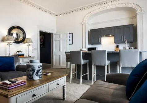 The living area at What A Catch, Tenby