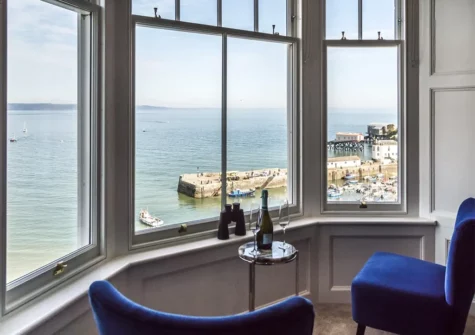 The living area at What A Catch, Tenby