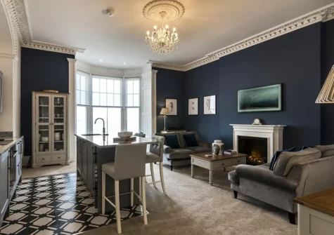 The living area at What A Catch, Tenby