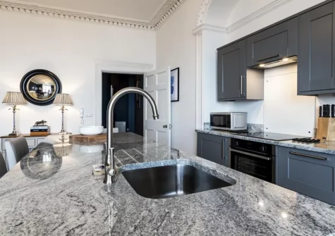 The kitchen at What A Catch, Tenby