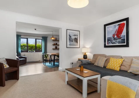 The living room at Woodfield House, Tenby