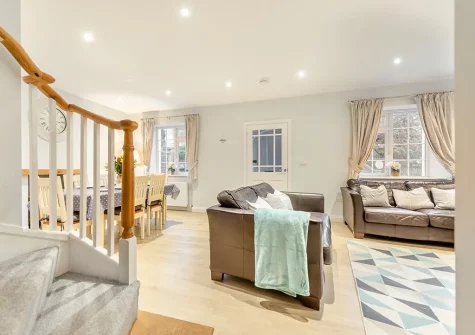 The living area at Worcester Cottage, Tenby