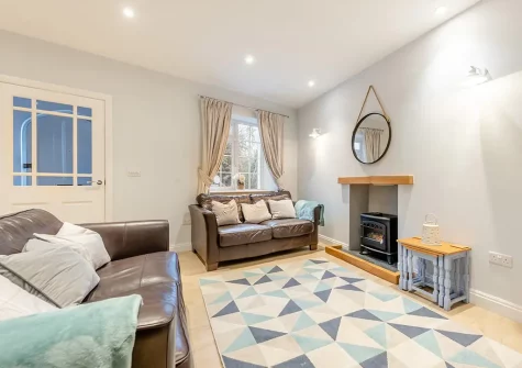 The living area at Worcester Cottage, Tenby