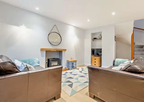 The living area at Worcester Cottage, Tenby
