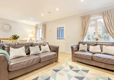 The living area at Worcester Cottage, Tenby
