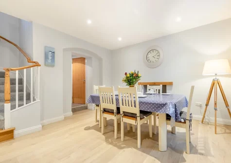 The dining area at Worcester Cottage, Tenby