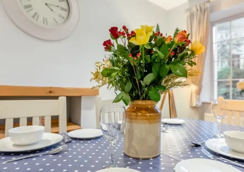 The dining area at Worcester Cottage, Tenby