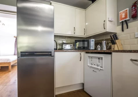 The kitchen at Writing History, Tenby