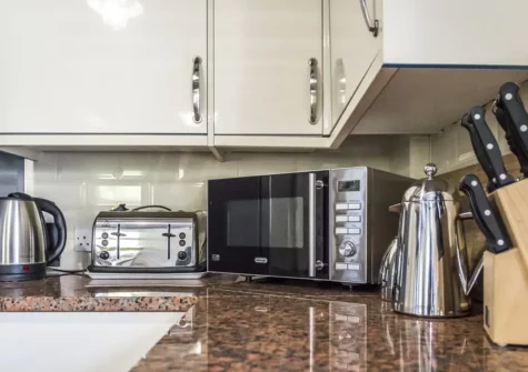 The kitchen at Writing History, Tenby